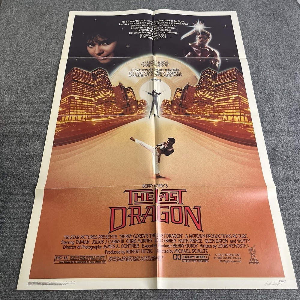 The Last Dragon 1985 Original 27x41 Movie Poster Folded‎ Vintage Tri-Star VTG